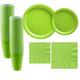 Kiwi Green Paper Tableware Kit for 50 Guests